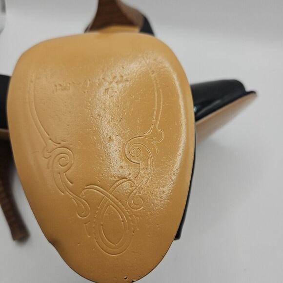 Tahari Patent Leather Open Square Toe Women's Size 8 Medium Shoes - 3 1/2" Heel - Picture 13 of 16